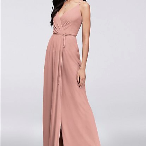 david's bridal georgette wrap dress